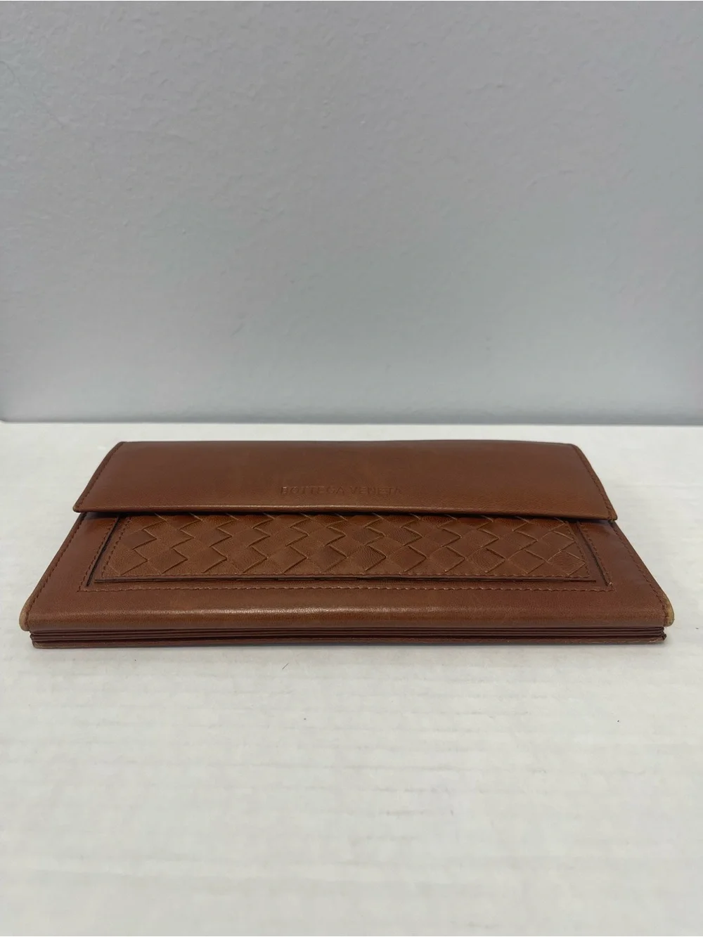 Bottega Veneta Vintage Men’s Brown Intrecciato Leather Wallet Clutch - Preowned